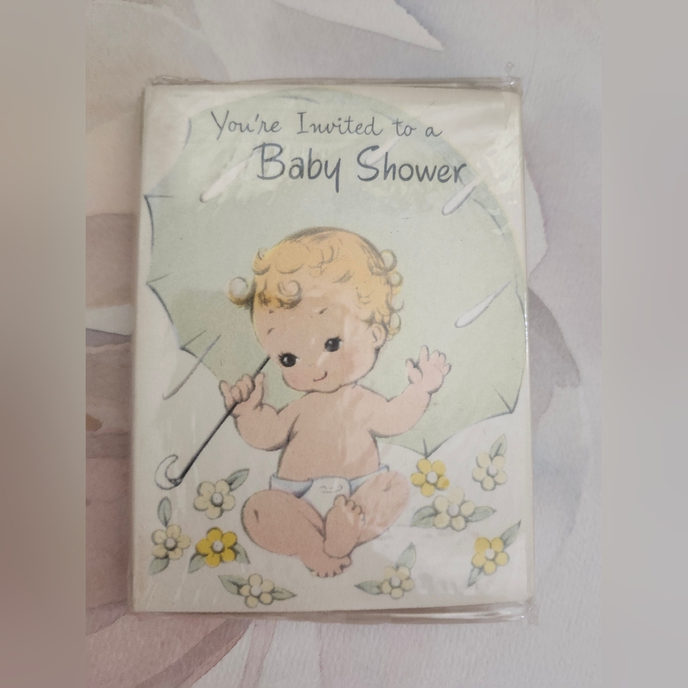 Vintage Baby Shower Invitation Cards